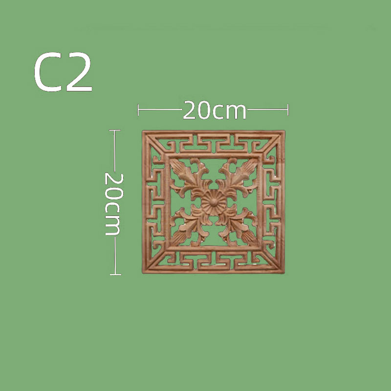 Accessori per mobili intagliati in legno in stile europeo - Sculture cave quadrate in legno massello per porte dell'armadio, cucina e decorazioni per la casa: Army Green