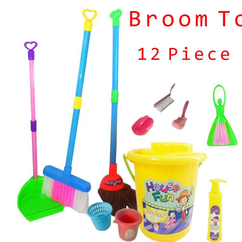 Simulation de maison de jeu pour enfants, Mini brosse de nettoyage éducative, outils de maison, balai, vadrouille, jouet pour ménage
