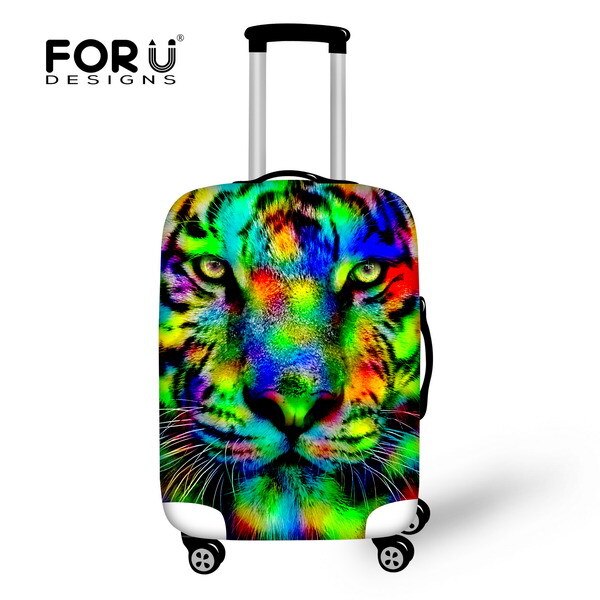 Luggage Cover - Elastic & Waterproof - Tiger Print - Fits 18-30 inch Suitcases: C0011 L