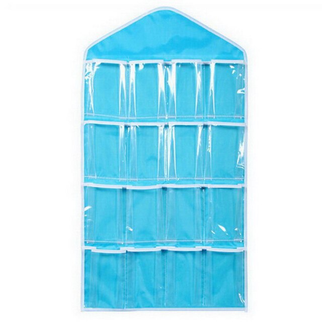 16 Taschen hängend Lager Tasche Schrank Mauer Tür Schlafzimmer Wandschrank Halter Organizer Schrank Lager: Blau