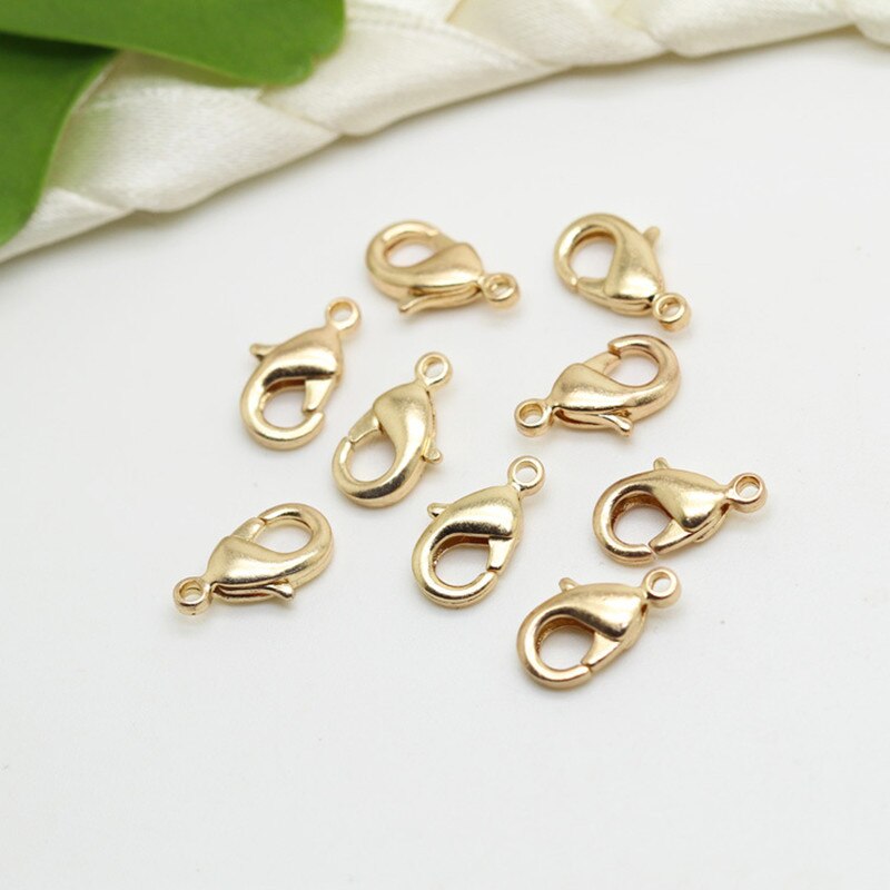 20Pcs Metall Karabiner Haken Jump Ringe Schmuck Erkenntnisse DIY Machen Halskette armband Schnalle Schmuck Zubehör: Gold 12x6mm