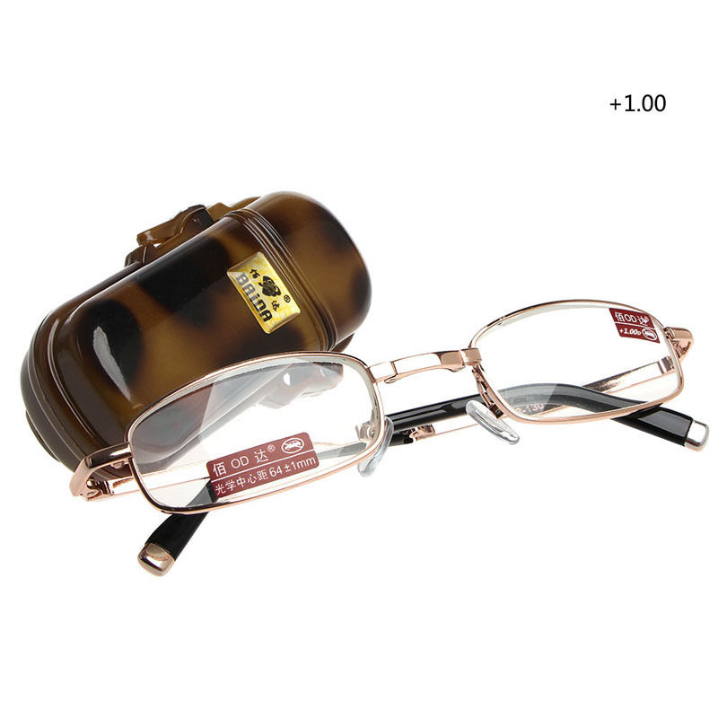 Mode Unisex Opvouwbare Leesbril + 1 + 1.5 + 2 + 2.5 + 3 + 3.5 + 4.0 Volledige frame F05