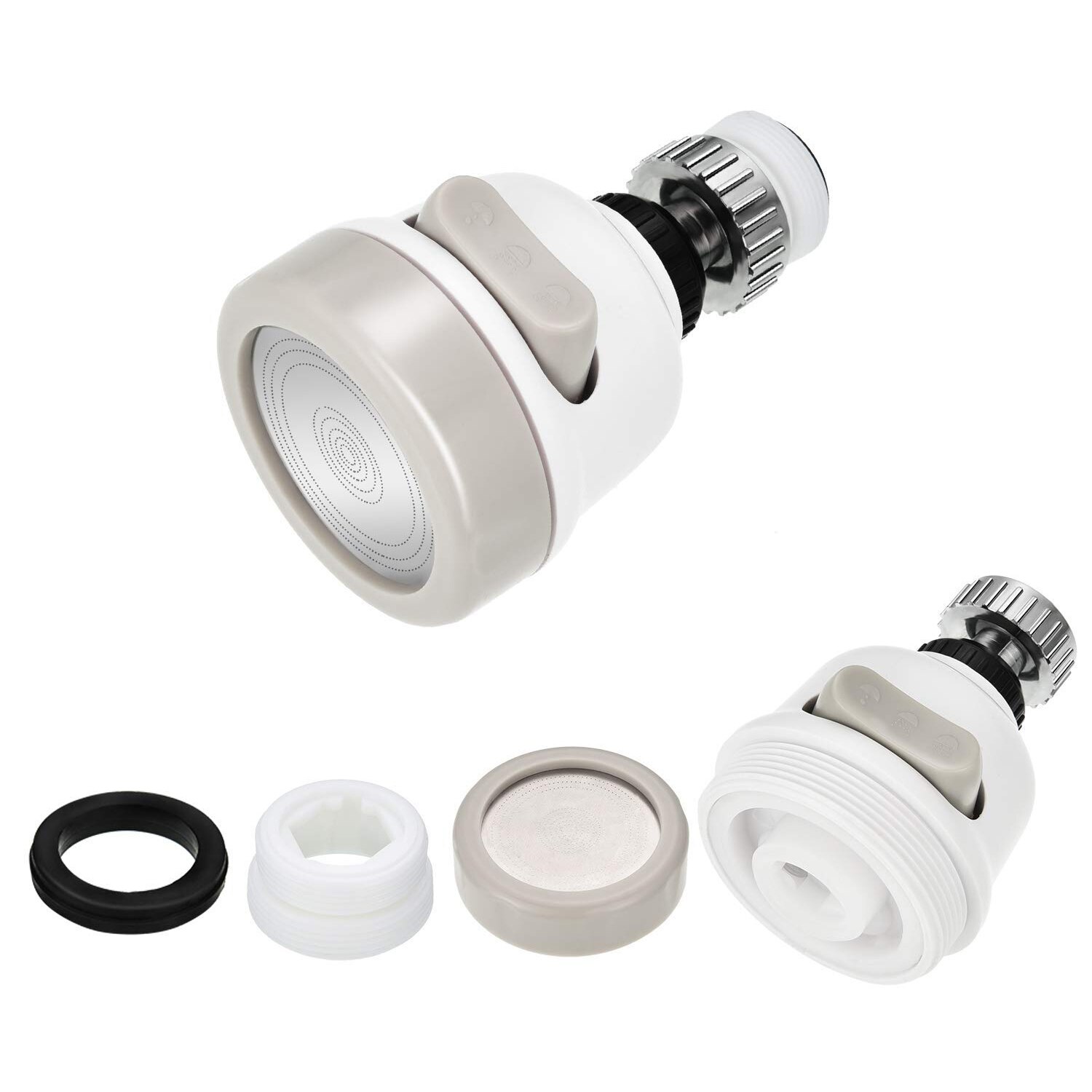 -2 Pack Kitchen Water Spray Water Saving Faucet Sprayer 360 Degree Rotate Tap Nozzle Adjustable Faucet Head Aerator