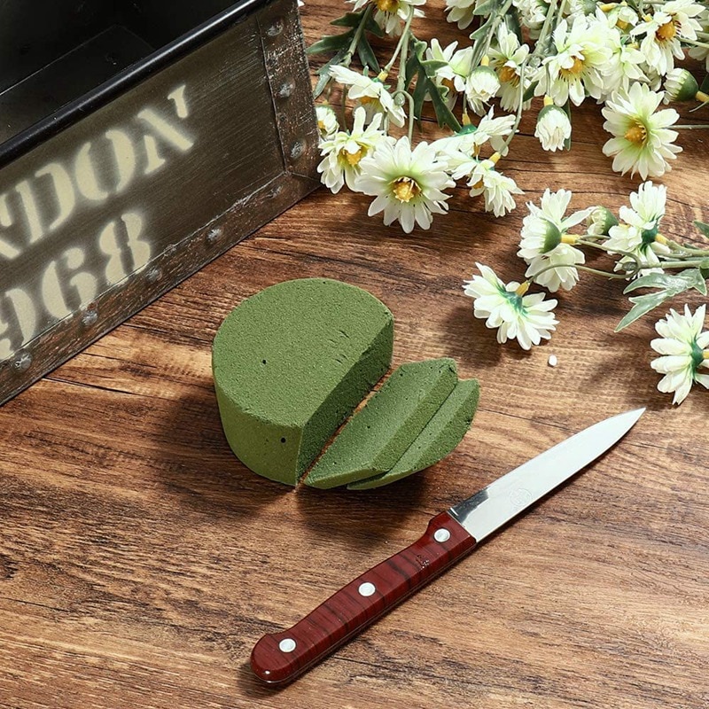 15 st blommigt skum, runda torrblommiga skumblock, blomlergröna frigolitblock för konstgjorda blommor