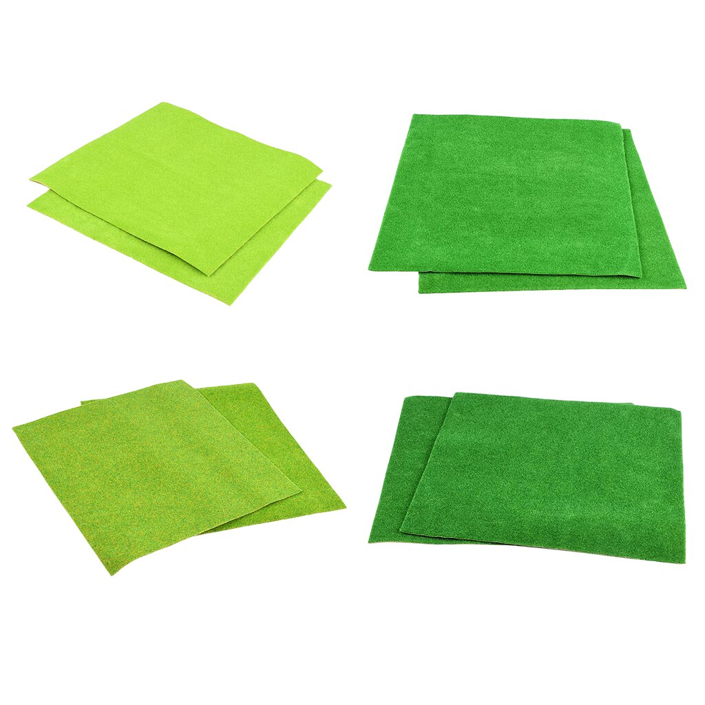 MagiDeal 5Pcs Micro Artificial Turf Grass Lawn Grassland Model Miniature for DIY Layout Model Building Sand Landscape Scenery