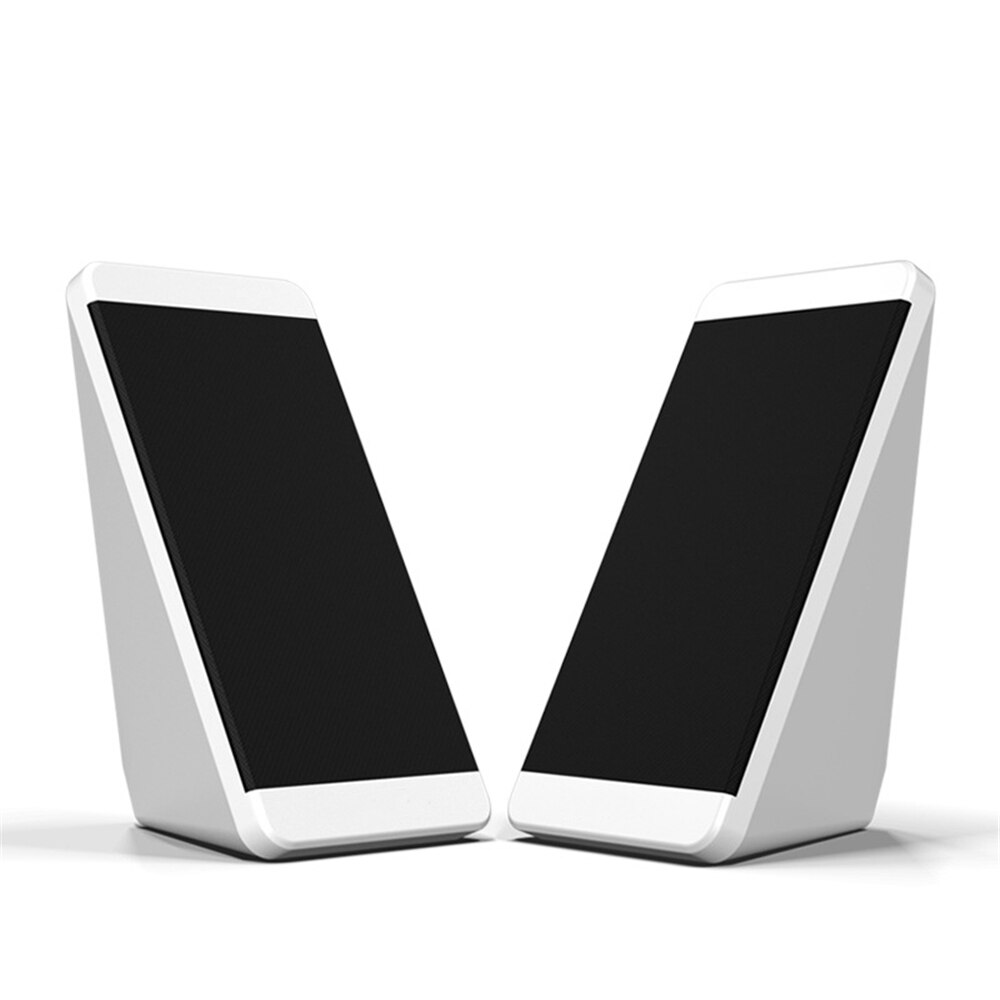 USB Wired Computer Speakers 2 Pieces PC Elevation Angle Horns for Laptop Desktop Bookshelf Speakers Powerful Audio Amplifier: white