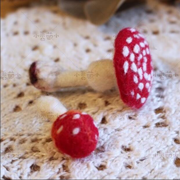 Broche champignon en feutre de laine, kit d&#39;aiguilles en feutre de laine, décoration artisanale: A