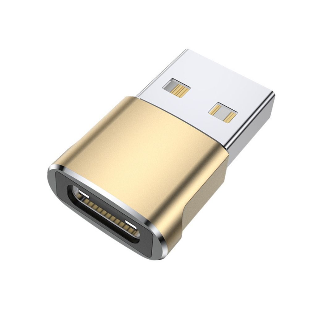 USB 2.0 Type C USB Male Adapter Black Metallic colours Type C to USB Adapter Mini Aluminium USB Type C Adapter for Type-C Port: Gold