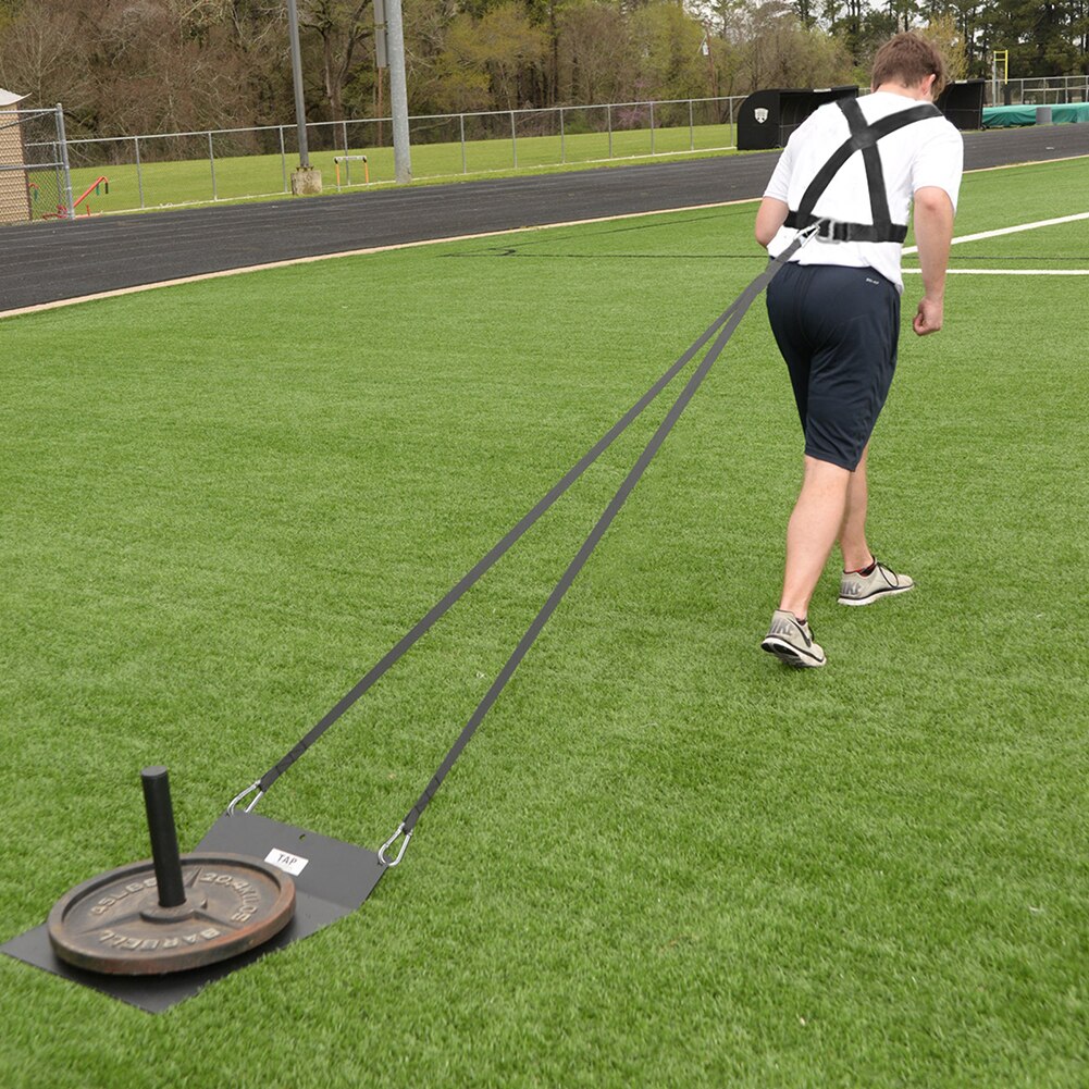 Fitness Sled Harness Training Gym Pull Sled Drag Speed Weight Training Resistance Workout Strap Weight Muscle exercise belt set