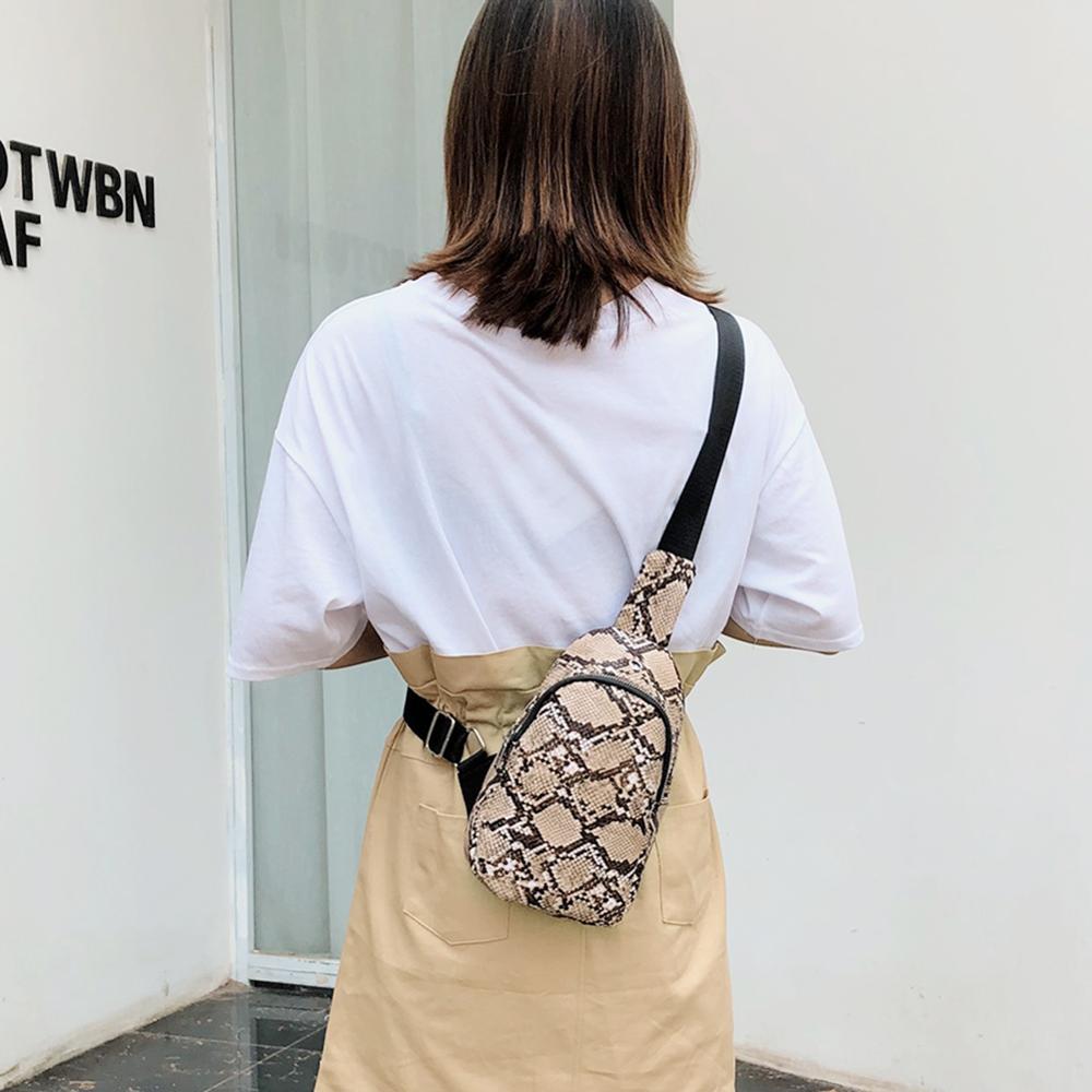 Donne Del Modello Del Serpente Catena di Spalla del Sacchetto Della Vita Fanny Cinghia Pacchetti Telefono Del Sacchetto di Vita del Cuoio Pacchetto della Cassa casual Spalla Crossbody Bag