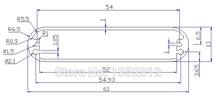 6 stks/partij 61*13*85mm Aluminium Box Enclousure Case Project elektronische voor PCB DIY slivery Aluminium shell aluminium power box