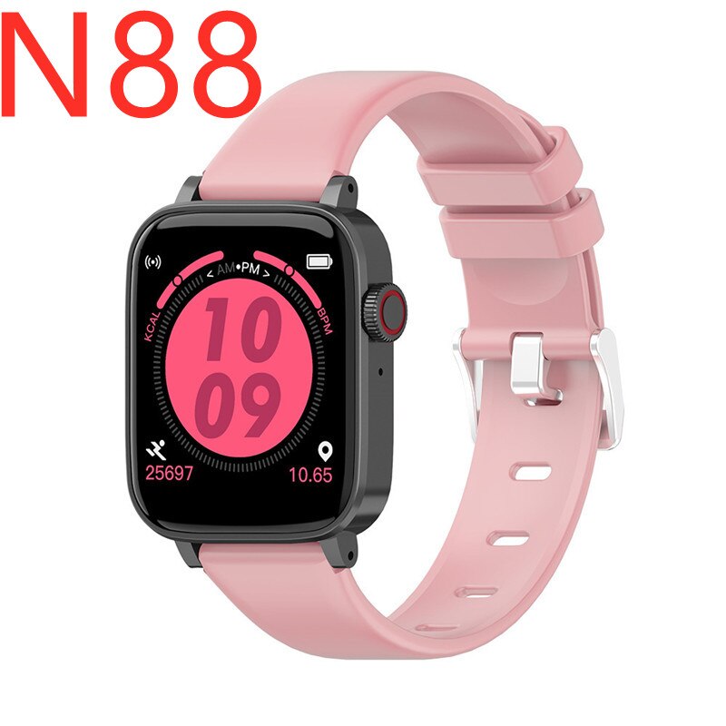 P8 Smart Uhr Männer Gebaut-in Spiel IP67 Wasserdichte Fitness tracker Heart Rate Monitor Frau Smartwatch für iOS Android telefon: N88 pink