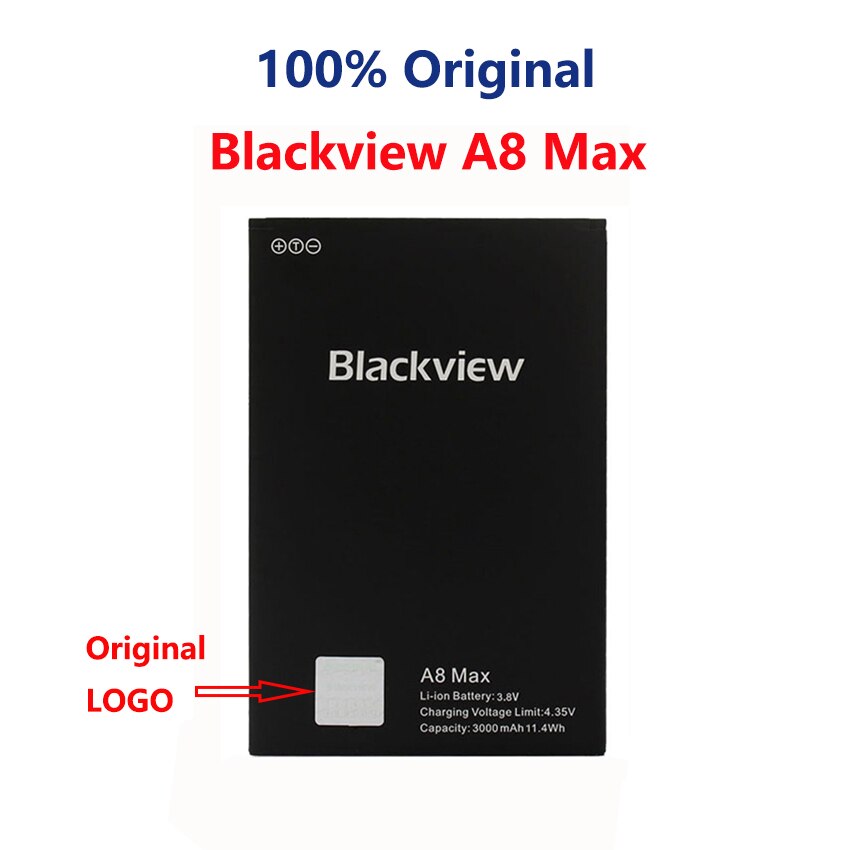 100% Original For Blackview A7 A5 A60 E7 E7S A8 Max A20 BV4000 BV5000 BV6000 BV6000S BV7000 BV8000 BV9000 Pro Phone Battery: A8 Max