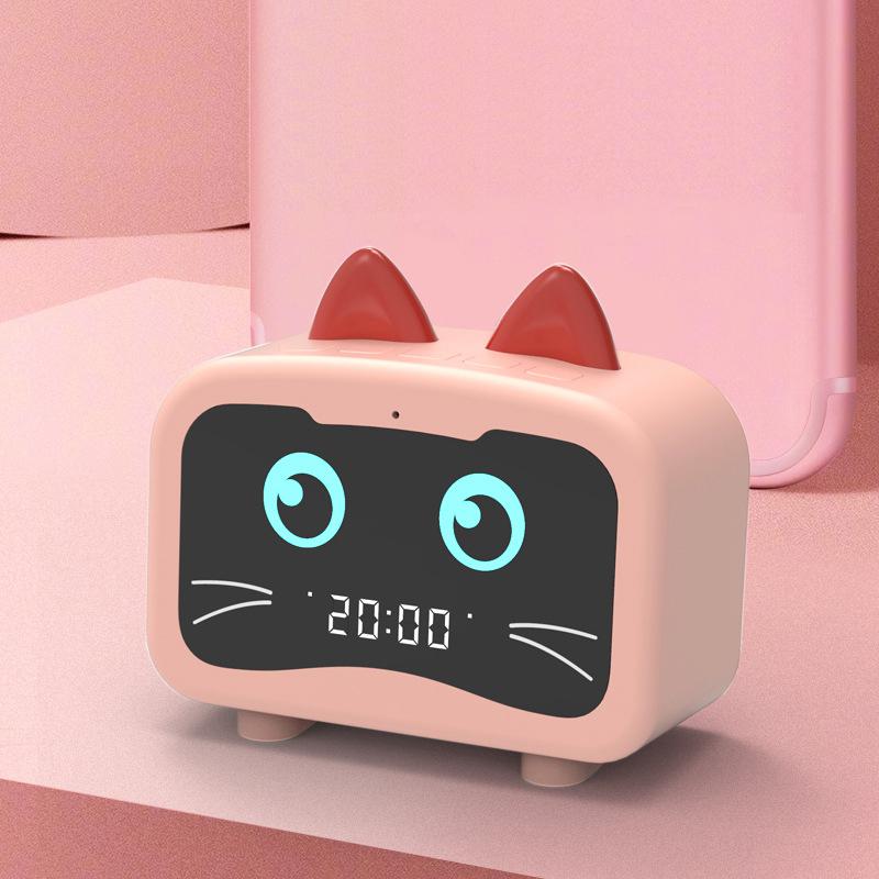 Bluetooth Speaker Alarm Clock Mini Wireless Radio Children Digital Home Decoration Snooze Led Display Usb Cable Table Clocks: B