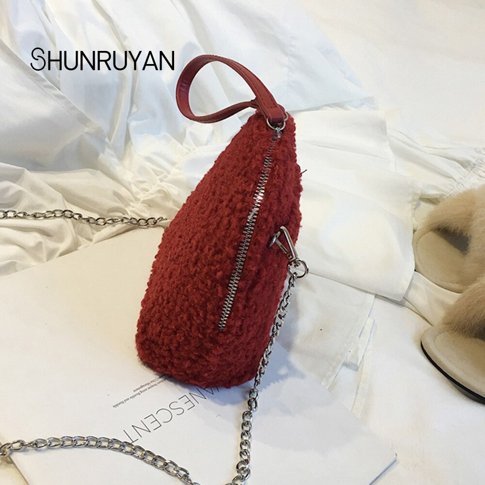 Shunruyan damväska vintage filt skal handväska axelväska crossbody väska damväska klänning