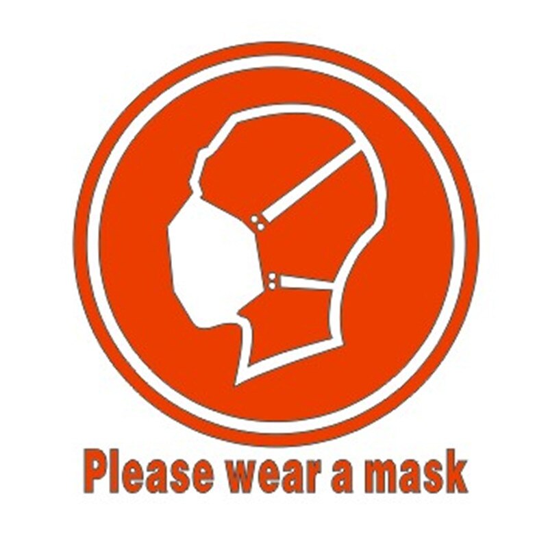1Pcs Please Wear A Mask Vinyl Sticker Epidemic Prevention Control Warning Slogan Warning Sign Decal for Door Wall Window Car