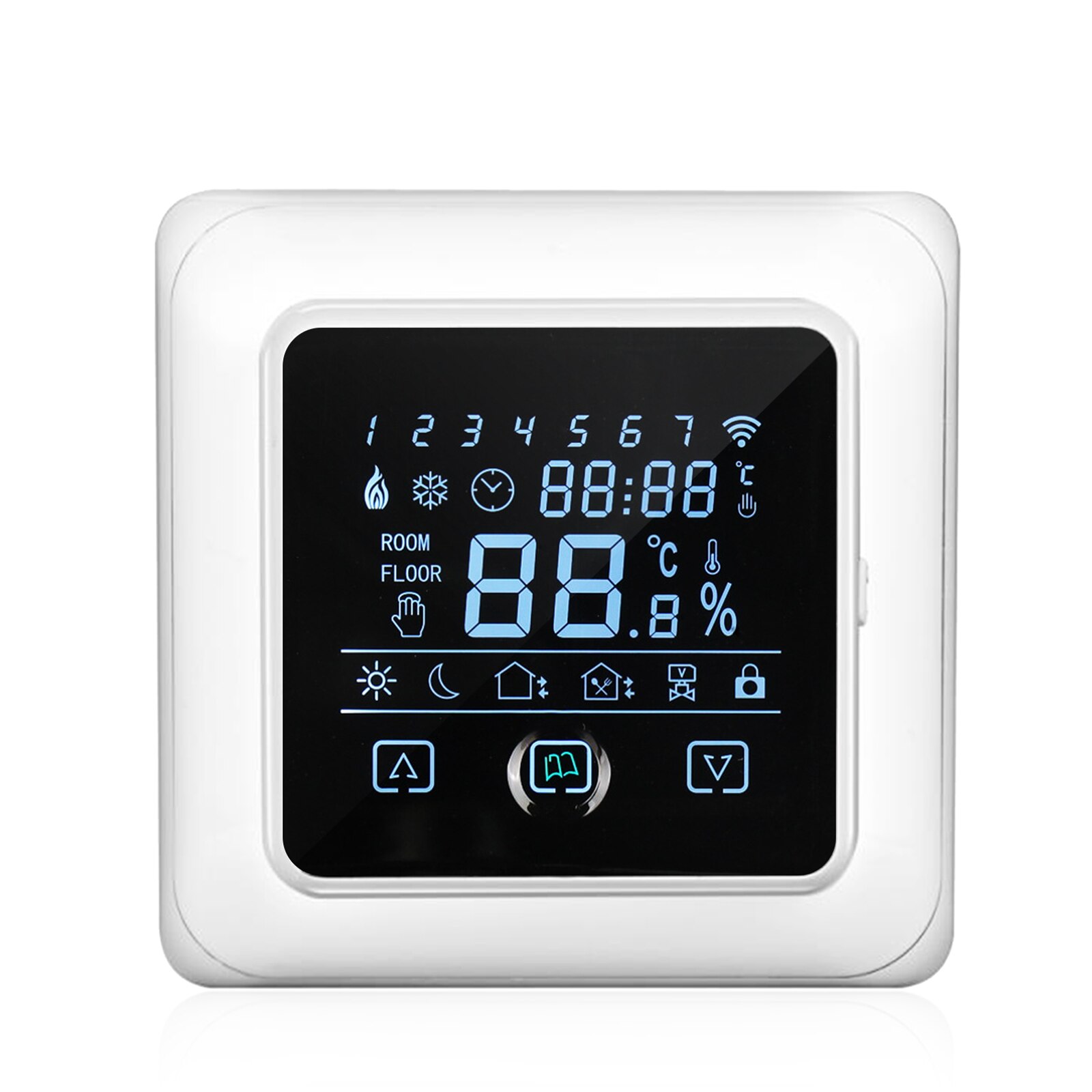 Household WIFI Electric Programmable Thermostat 16A Smart Floor Heating Boiler Temperature Controller with LCD Touch-screen