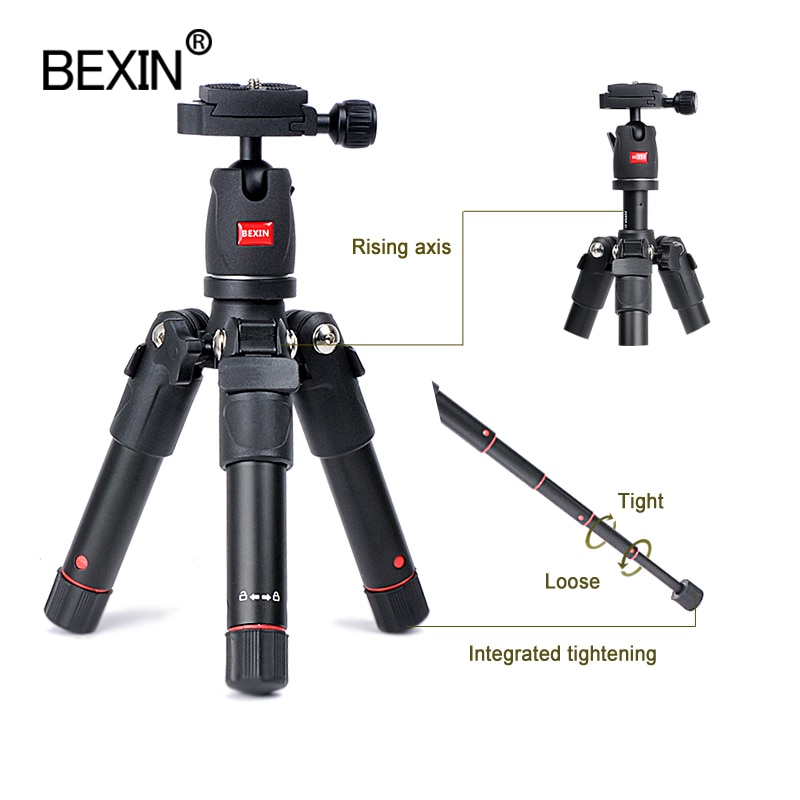 Dslr kamera mini stativ bärbar aluminium resa kompakt lätt flexibel kamera stativ fäste för kamera smart mobiltelefon