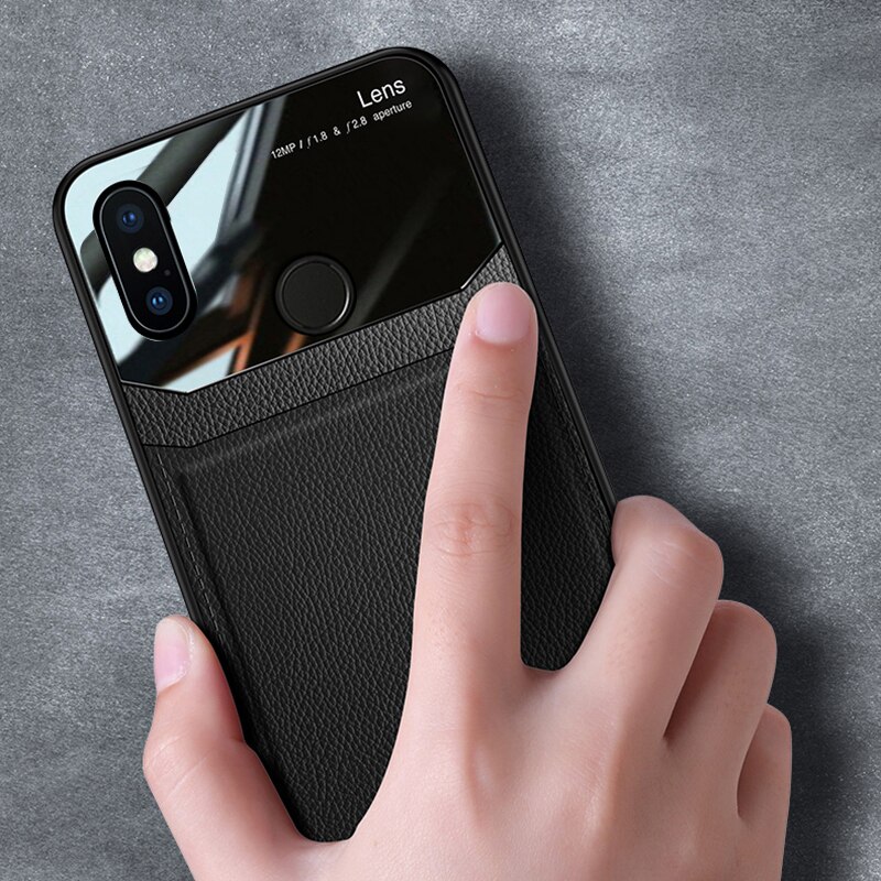 IK coque, cover, case, voor Xiao mi mi max 3 2 Max3 Max2 Op Leer Mi rror glas siliconen shockproof Telefoon Luxe zachte Leuke gevallen