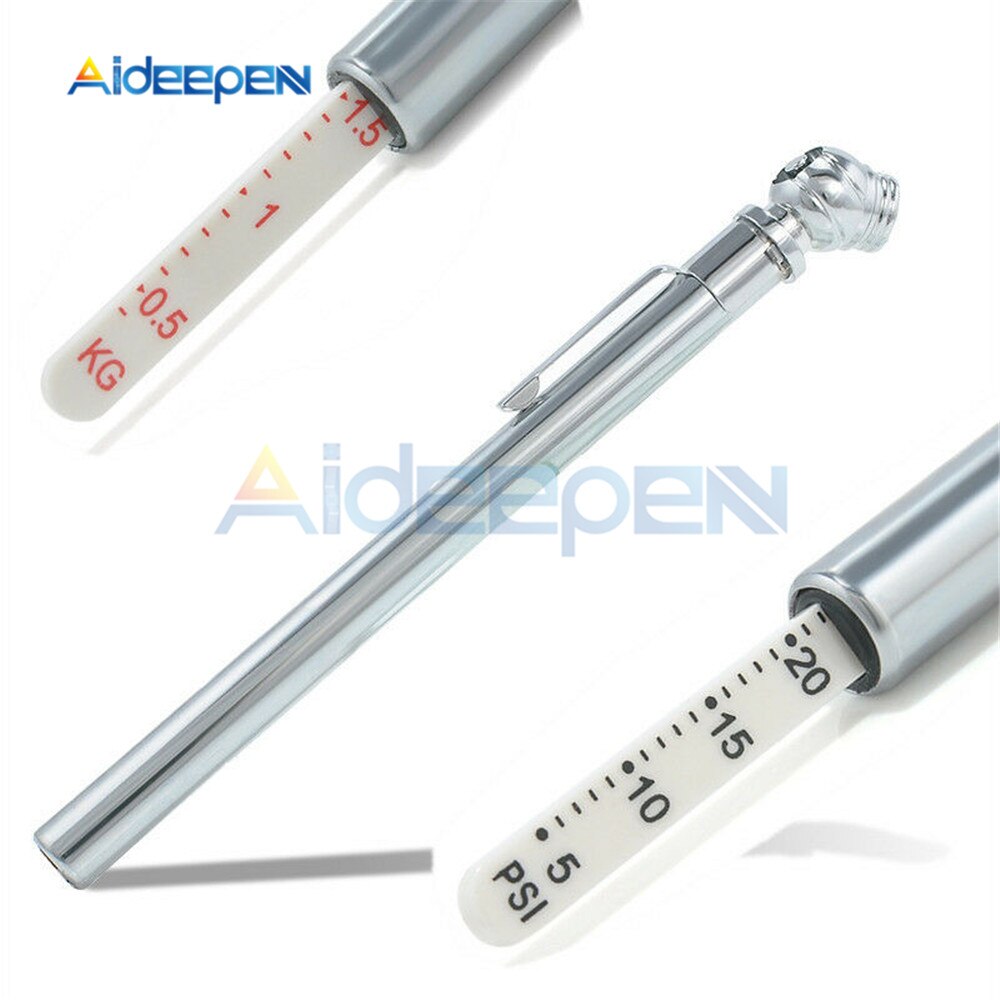 Luchtdruk Test Meter Pen Vorm Emergency Gebruik Draagbare 5-50 Psi Manometer Duurzaam Zilveren Auto Styling Tool