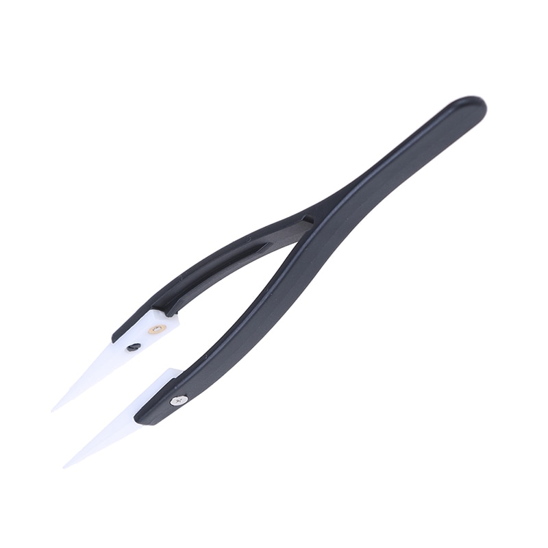 1pc 130 10mm anti-zuur keramische pincetten van kunststof met fijne puntige punten en hittebestendigheid