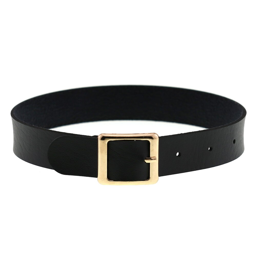 Gothic Choker Necklace - PU Leather - Heart Pendant - Adjustable 30-38cm - Women Accessories: Gt17- s