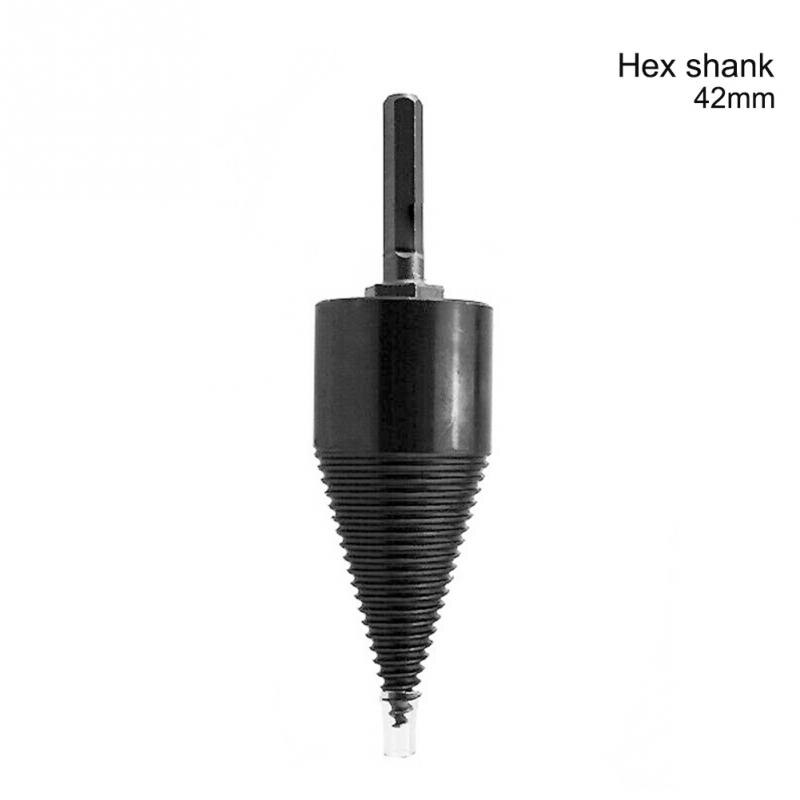 Hex Shank Fast Firewood Drill Bit Multifunction Carbon Steel Punch Tool Screw Splitting Home Wood Splitter Cutting: 42mm Type 1