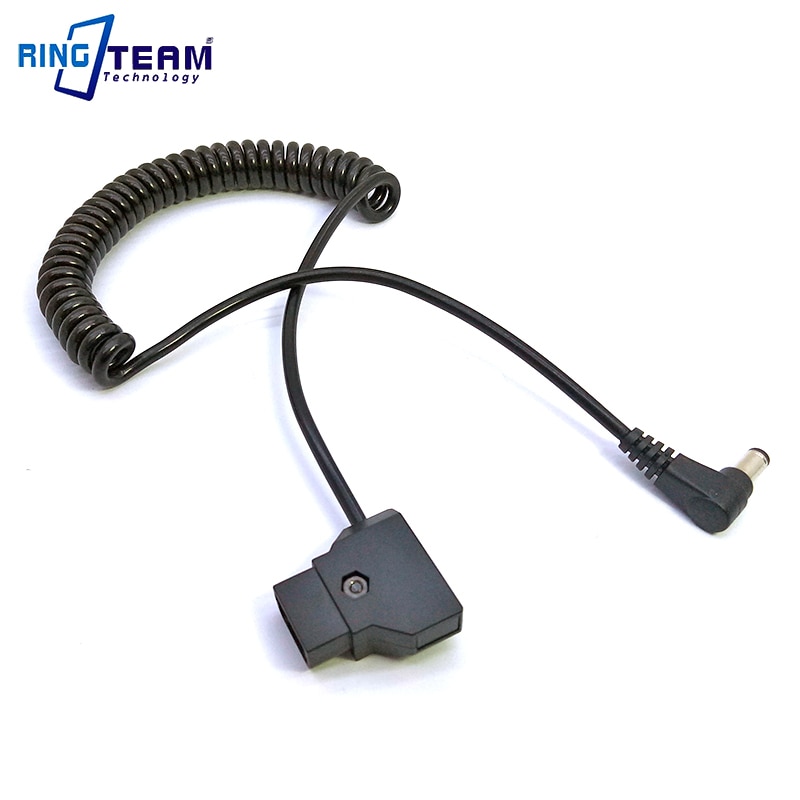 DSLR Rig V-Mount Anton Battery Power Tap D-Tap Male to 5.5x2.5mm DC Plug Extension Stretch Spring Cable For BMCC BMPC