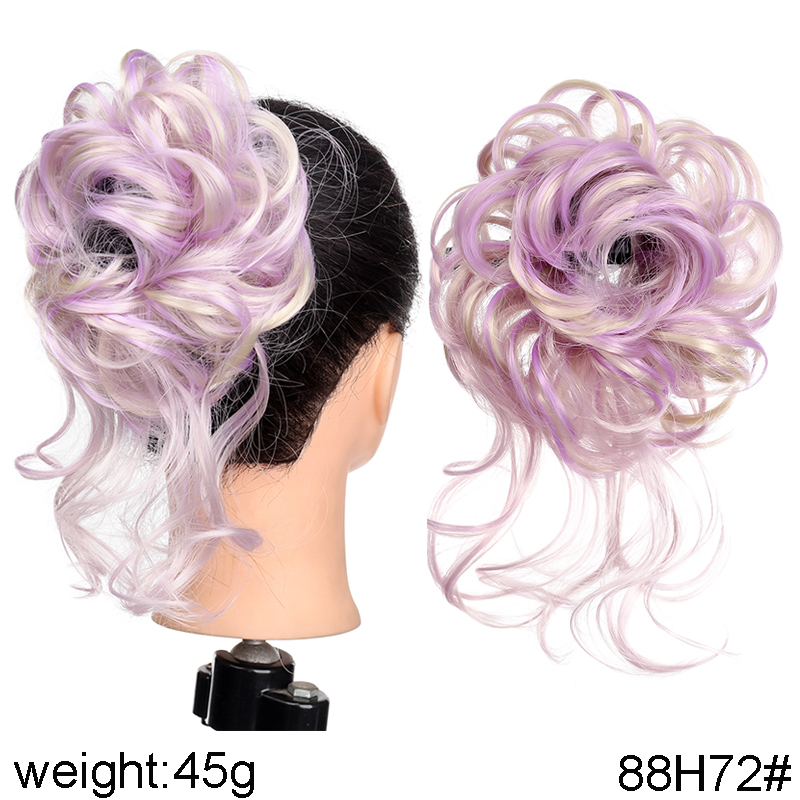 TALANG Synthetic Curly Donut Chignon With Elastic Band Scrunchies Messy Hair Bun Updo Hairpieces Extensions for Women
