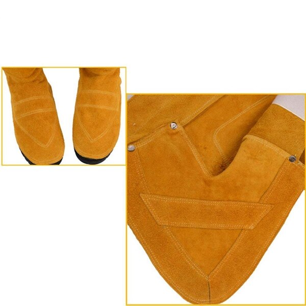 Leder Schweißen Gamaschen Schweißen Schutzhülle Schuhe Füße Abdeckung für Schweißer, Schwer Entflammbar Fuß Sicherheit Schutz (Gelb 1)