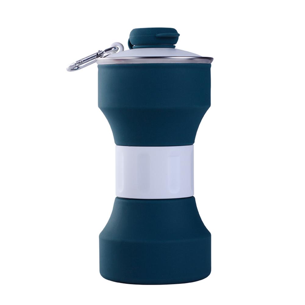 650Ml Vouwen Cup Siliconen Water Fles Camp Sport Vouwen Fles Reizen Mini Draagbare Cup Reizen Mok Outdoor: Green