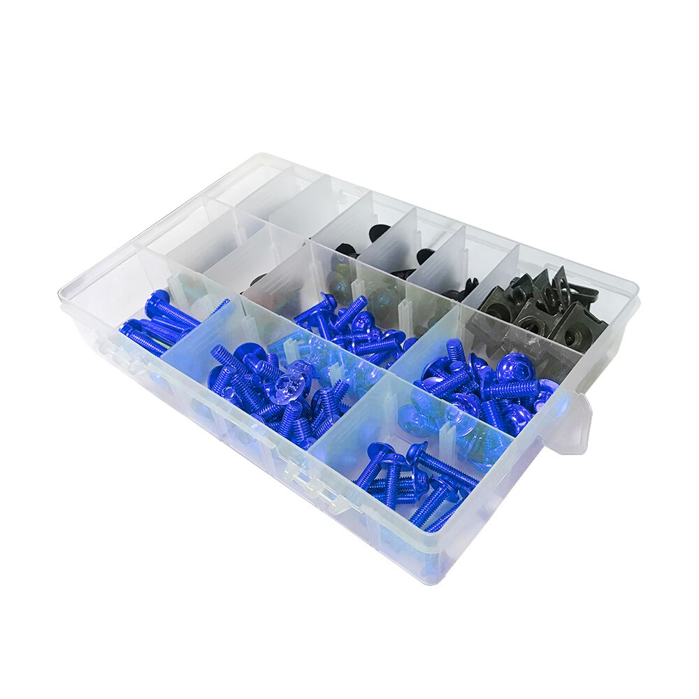 Kit de tornillos de carenado Universal, Clips de sujeción para Suzuki GSXR 600, 750, 1000, 600, 750, 1000, K1, K2, K3, K4, K5, K6, K7, K8, K9, 195/Uds.: Azul