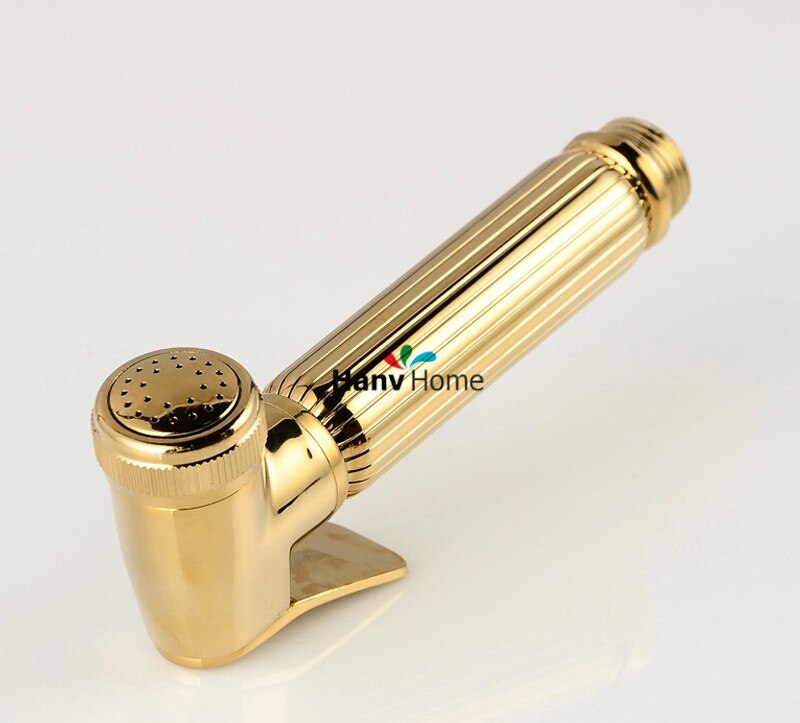 Torneira kraan wc goud hand held luier bidet sproeier douche shattaf spray douche kit jet & koper golden houder & 1.5 m slangen