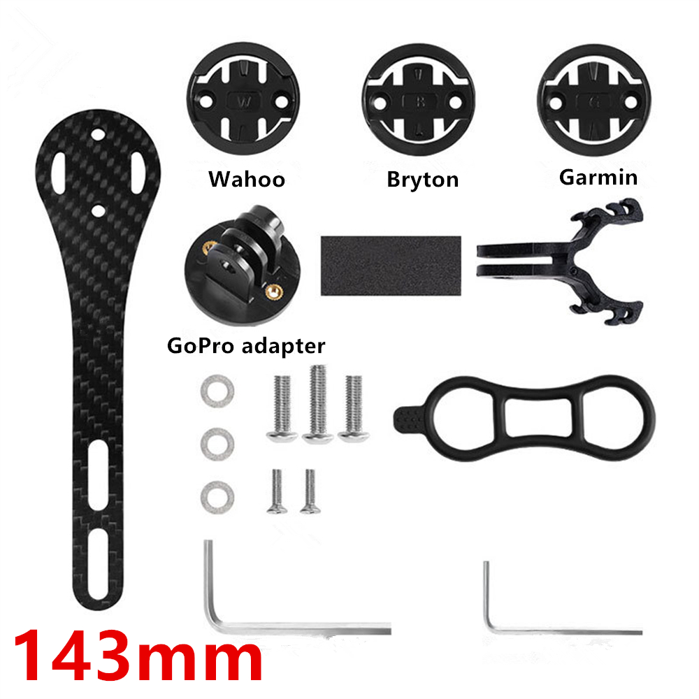 BKPTX CM-01 Carbon Computer Halterung Rennrad Integrierte Lenker Für Garmin/Wahoo/Bryton/Kamera 3K Fahrrad Zubehör: Gelb