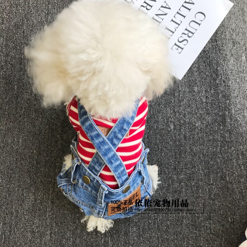 Dog Jeans Denim Jumpsuit for Dogs Small Pet Clothes Dog Clothes Dog Cowboy Costume Jean Suit for Dog Chihuahua Pug Jeans Dog: B / S