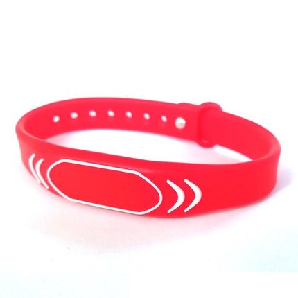 Rfid Polsbandjes EM4100 125Khz Lezen Siliconen Armband Verstelbare Zwembad Toegangscontrole Kaart 1Pcs Kan Niet Schrijven: Rood