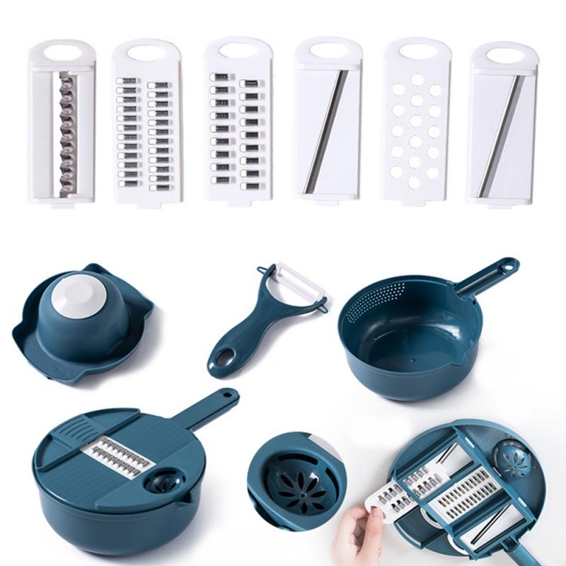 9 IN1 Huishoudelijke Multifunctionele Rasp, Shredder, Snijden Aardappel Flarden Artefact, Groente Hakken, Keuken Benodigdheden, Shredder