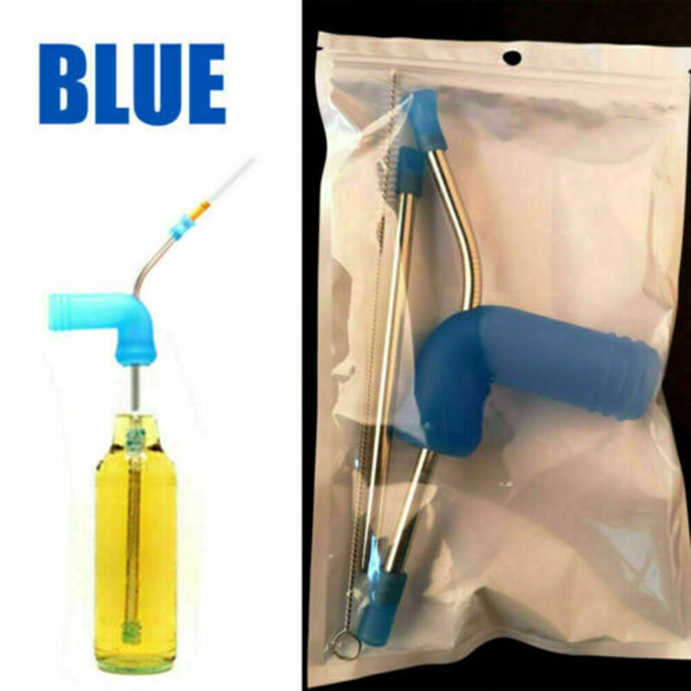 Beer Snorkel Siliconen Trechter Drinken Stro Dubbele Bier Snorkel Voor Entertainment Keuken Party Bar Brouwen Tool