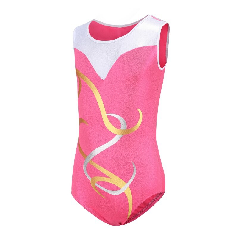 5-12Y Gymnastik Dancesuit Mädchen Ärmel Tanz Trikots Kind Gestreiften Kostüme Trikots Kinder Ballett anzüge Praxis Kleidung H6: 3 / 8