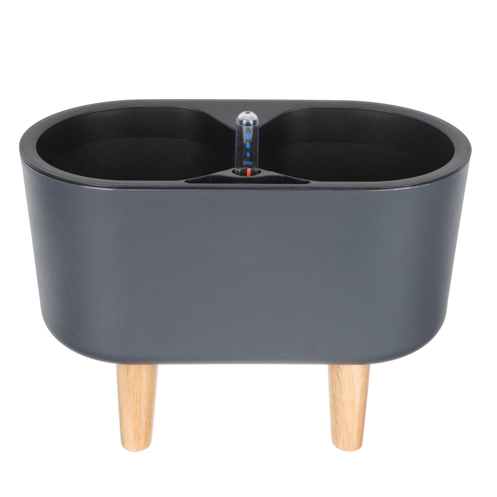 Zelfwaterende bloempot, automatisch absorberende plantenpot, lichtgewicht, duurzame plantenbak van hout en kunststof voor tuin en terras.