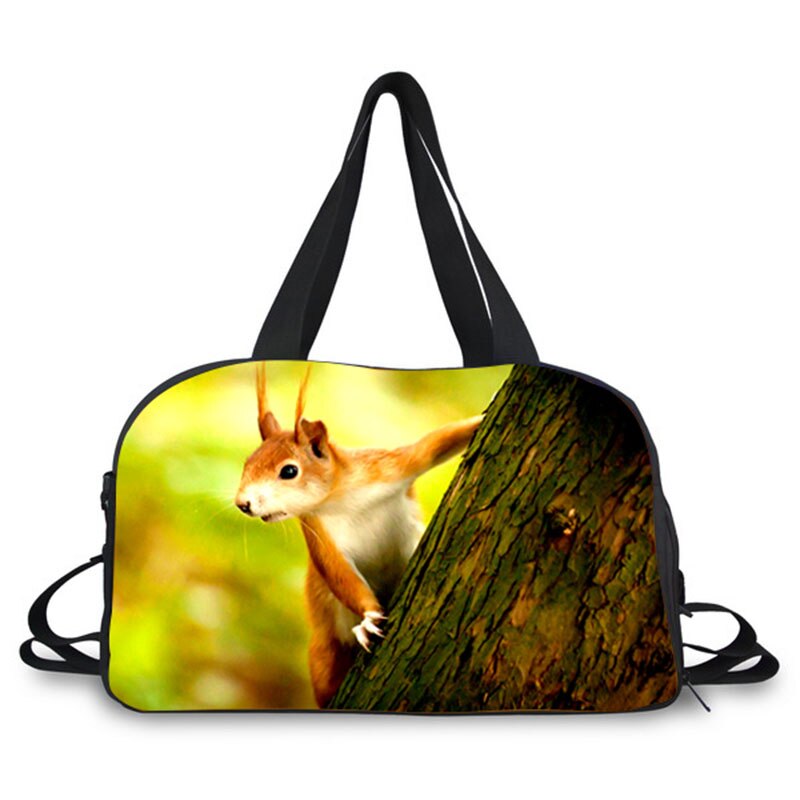 Scoiattolo Animali Modello di Stampa New Fashion Signore di Grande Capacità Sacchetto Dei Bagagli di Stampa Borsa Da Viaggio Sacchetto Dei Bagagli di Viaggio del Sacchetto Casuale: 6128T