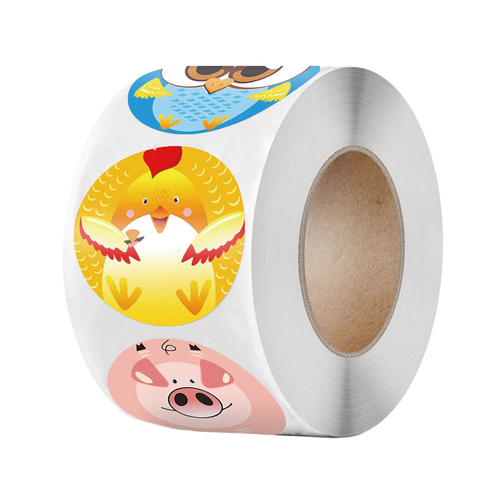 100-500pcs Happy Easter Sticker Adhesive Paper Cake Baking Sticker Labels Easter Party Bag Box Envelope Seal Decoration: QY848-300pcs