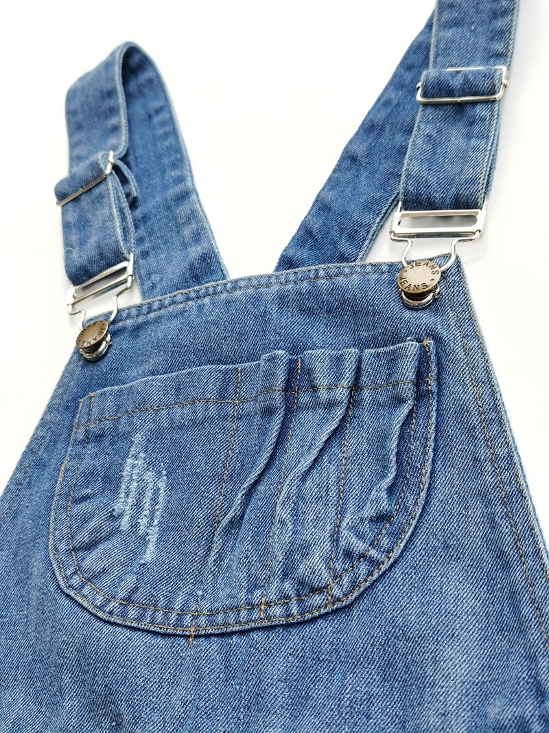 Chumhey 5-13T Jeans Pants Kids Overalls Spring Boys Girls Bib Suspender Denim Trousers Children Clothing Clothes