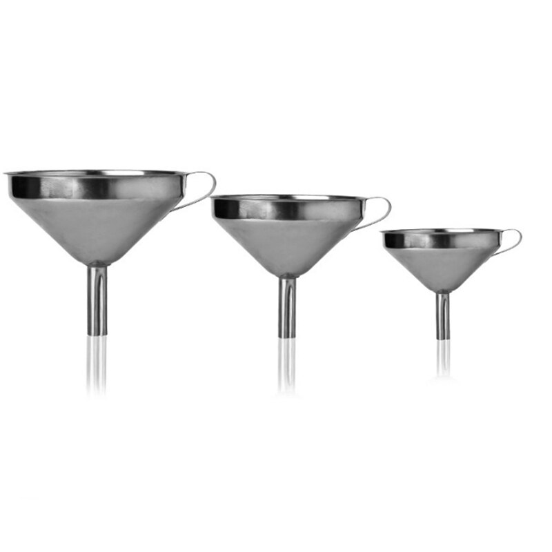 Stainless Steel Funnel Kitchen Oil Liquid Funnel Metal Funnel with Mouth Funnel for Canning Kitchen Tools