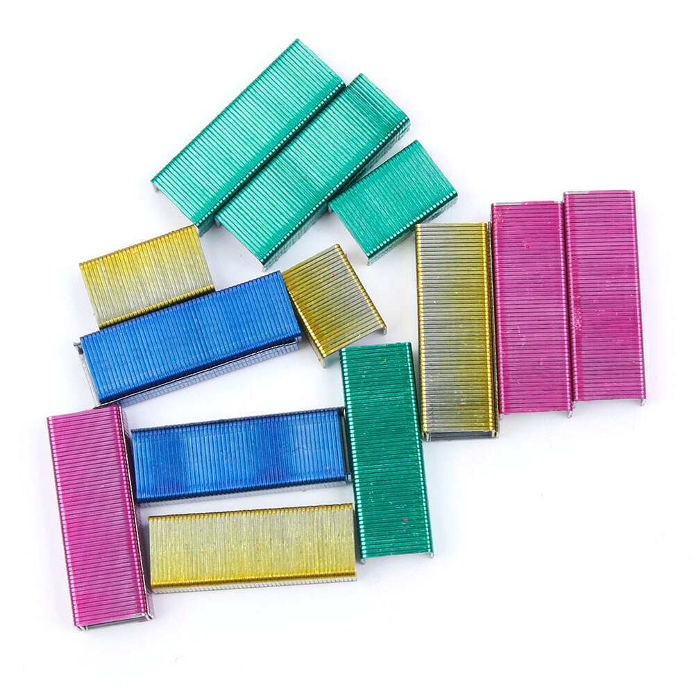 Mini Stapler Candy Color Staples Set Office Stationery Paper Binding Binder Book School Office Stationery Supplies