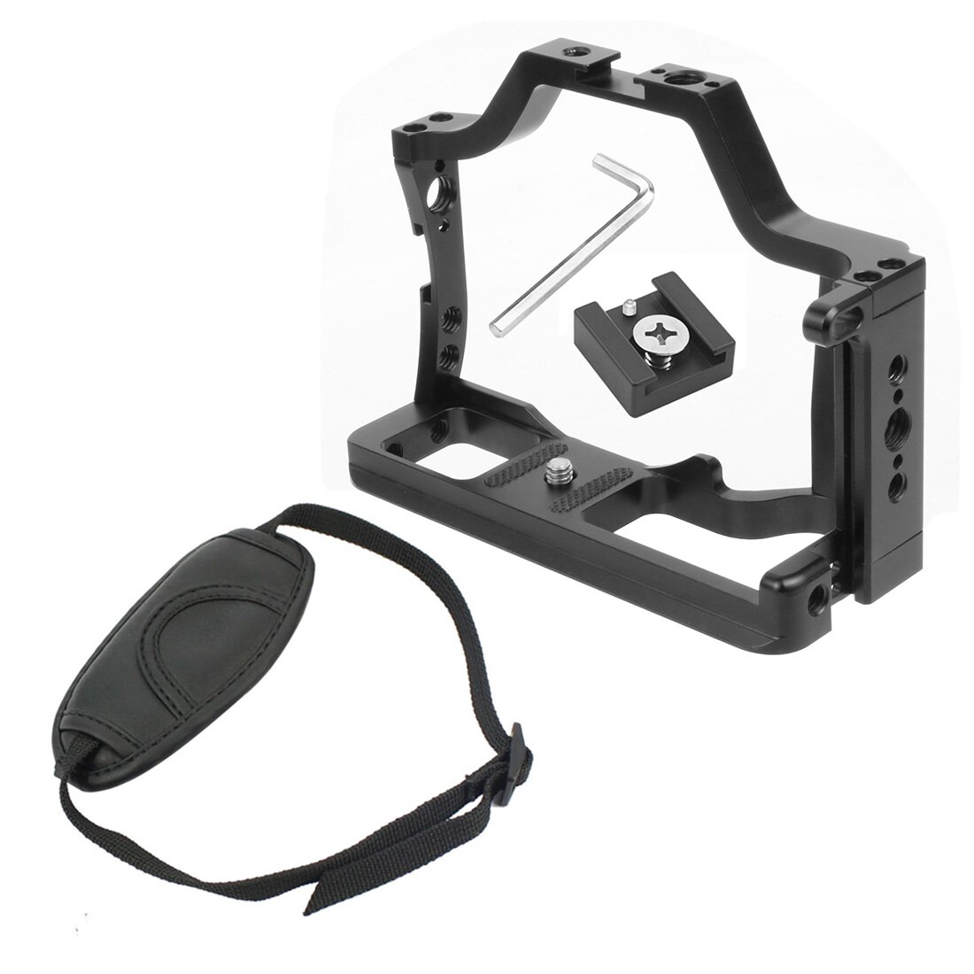 FEICHAO – cadre de caméra M50 pour Canon M5 M50 MarkII 3/8 1/4, support de chaussure froide avec sangle pour Arri, stabilisateur de moniteur à poignée: Cage w Hand Strap
