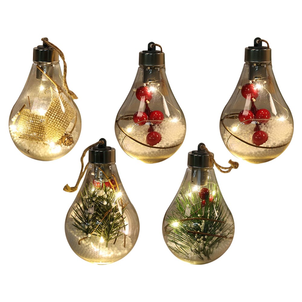 Lichtgevende kerstboombal heldere lichtgevende bal led hanglamp mooie plastic bolvormige lamp