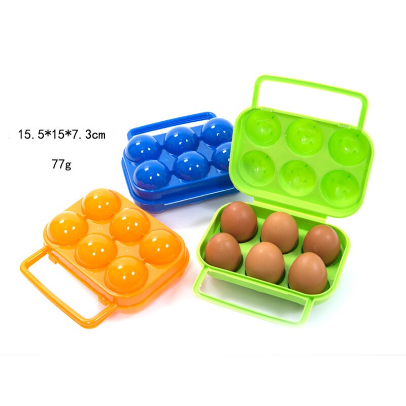 6 Grids Egg Holder Box Kitchen Storage Box Egg Carrier For Outdoor Camping Hiking Picnic