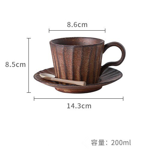 Juego De Tazas De café hechas a mano De cerámica originales De estilo Vintage japonés, Tazas reutilizables respetuosas con el medio ambiente, Tazas De café para el hogar DB60BD: style2