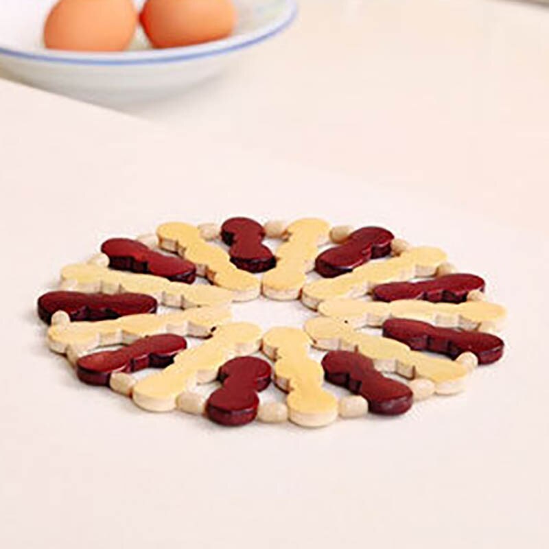 Placemats voor op tafel placemats bureau tafelmatten keukenaccessoires pot beker tegen bloesem bamboe onderzetters isolatiematten: Circulaire